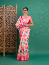 By New Dola Silk Bollywood Style With Zari border Saree