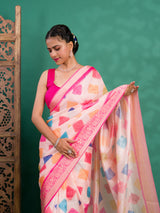 By New Dola Silk Bollywood Style With Zari border Saree