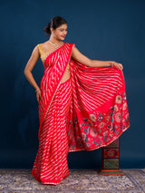 By Latest Leheriya Saree With Gotapatti Border
