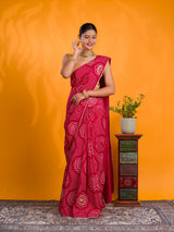 By Bandhani Saree With Casual Wear
