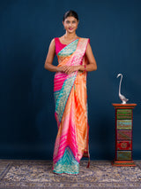 Acolorful saree in leheriya style 