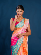 Acolorful saree in leheriya style 
