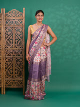 By Graceful Kalamkari Cotton Silk with Zari Finish Saree