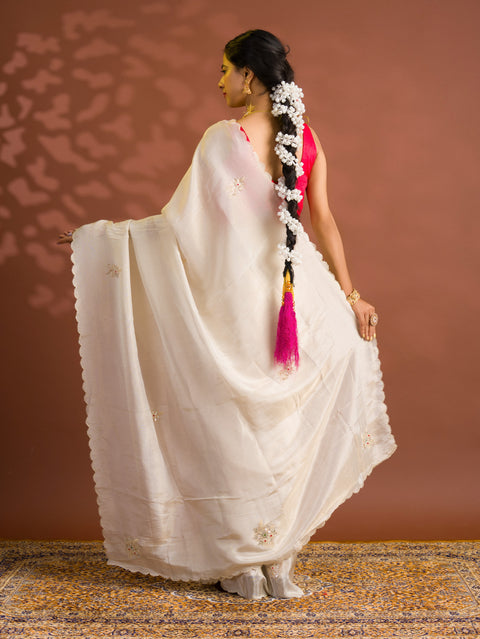 By  New Tissue Silk Bollywood Style Zardoji Handwork Saree