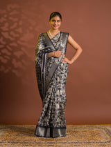 By Printed Style With Zari border Saree
