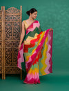 By New Special Zik Zag Chiffon Embroidery Work Saree 