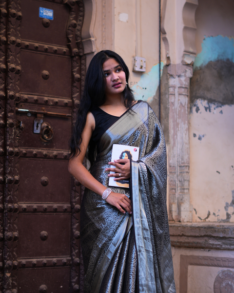 Buy Latest Banarasi Zari Weaving Saree KcPc