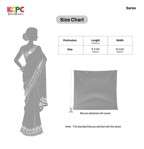 KcPc Pure Georgette Gulti Bandhej Satin Patta Border Saree  RTK