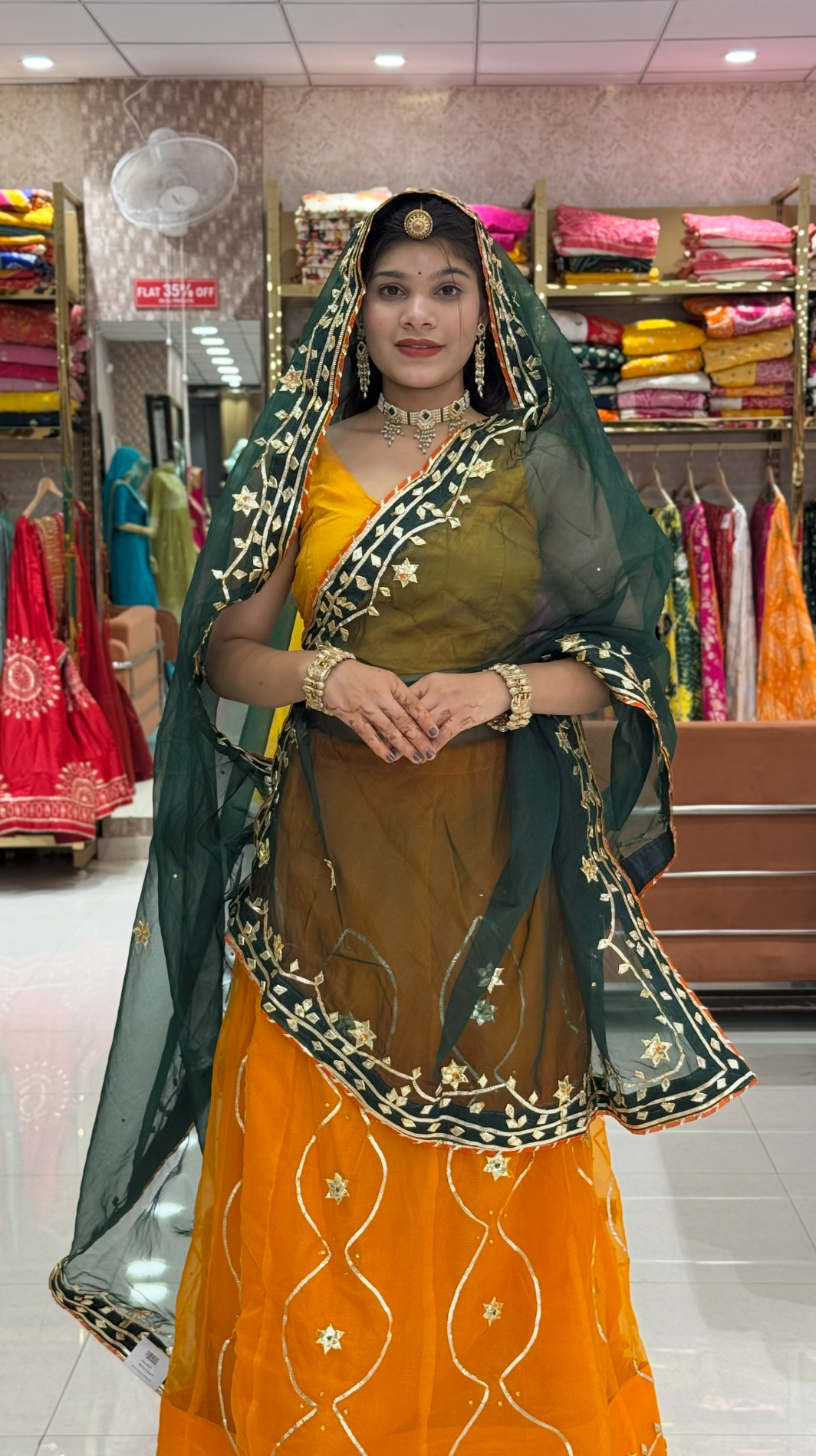 KcPc Pure Organza Bright Colour Beautiful Gotapatti Work LehengaBTU
