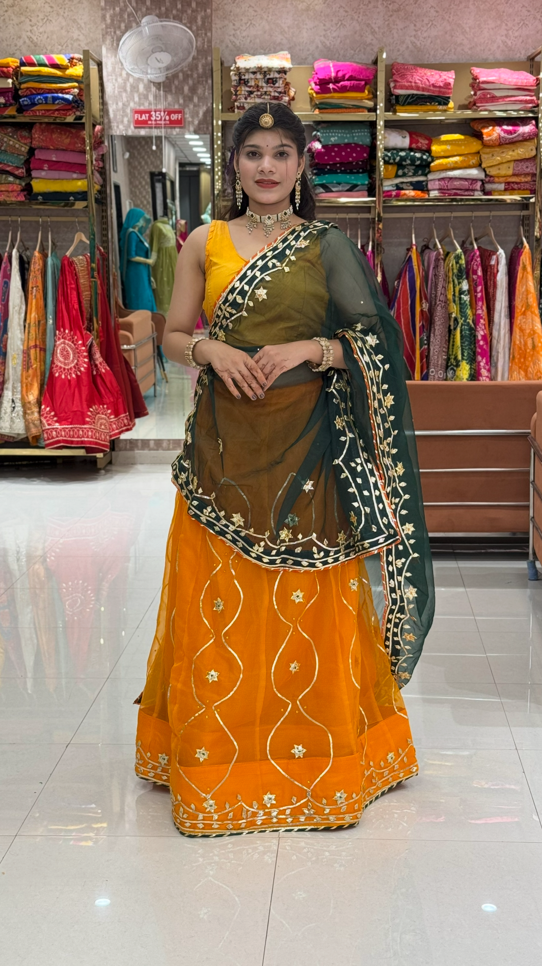 KcPc Pure Organza Bright Colour Beautiful Gotapatti Work LehengaBTU