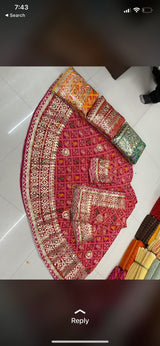 Rajasthani Kota Doria Patola Gotapatti Lehenga Nr Kml Green