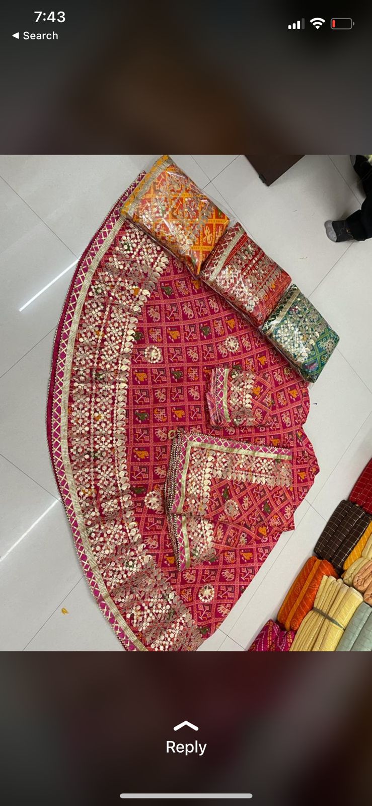 Rajasthani Kota Doria Patola Gotapatti Lehenga Nr Kml Green
