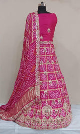 KcPc New Beautiful Pure gajji silk Lehenga Set With Gotapatti Handwork SATISH