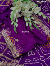  Gaji silk BandhaniBeautiful Gota patti Work Saree 