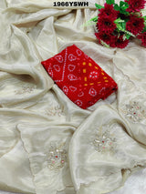 ByNew Tissue Silk Bollywood Style Zardoji Handwork Saree