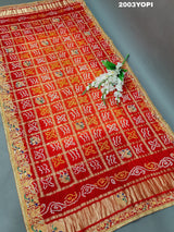Kcpc Rajasthani Gaji silk Ghatchola Bandhani Style Zardoji Work