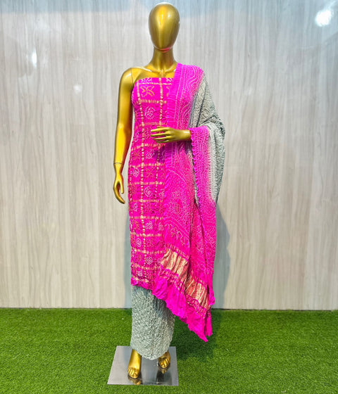 KcPc New Latest Gaji Silk Ghatchola Style With Bandhani Work Suit ADIL