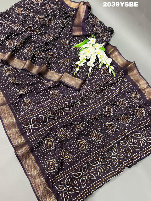 KcPc New Launch Cotton silk Ajrakh style With Ajrakh HandPrint Work Saree STL