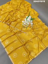  silk Piten Gota style With Aari tari Work Saree for festivals 
