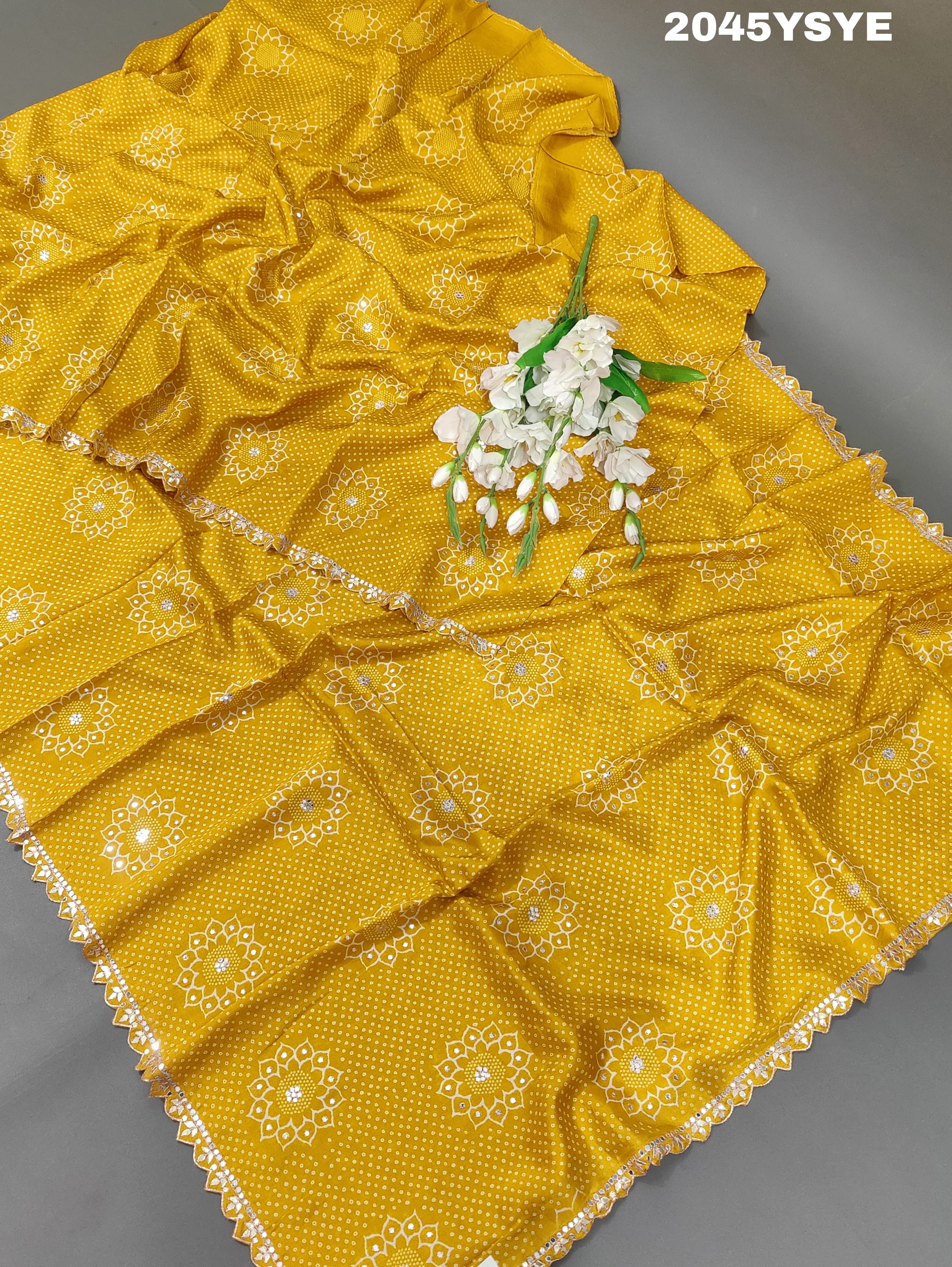  silk Piten Gota style With Aari tari Work Saree for festivals 