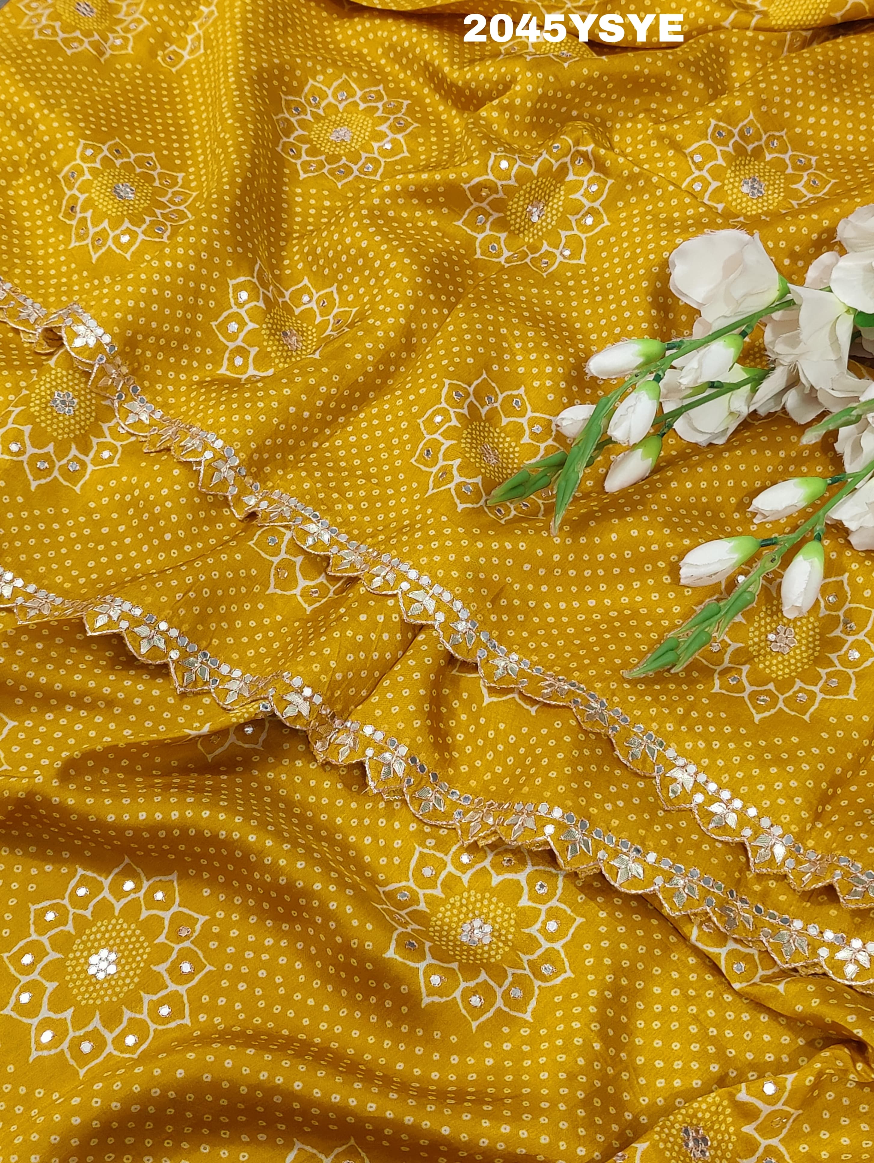  silk Piten Gota style With Aari tari Work Saree for festivals 