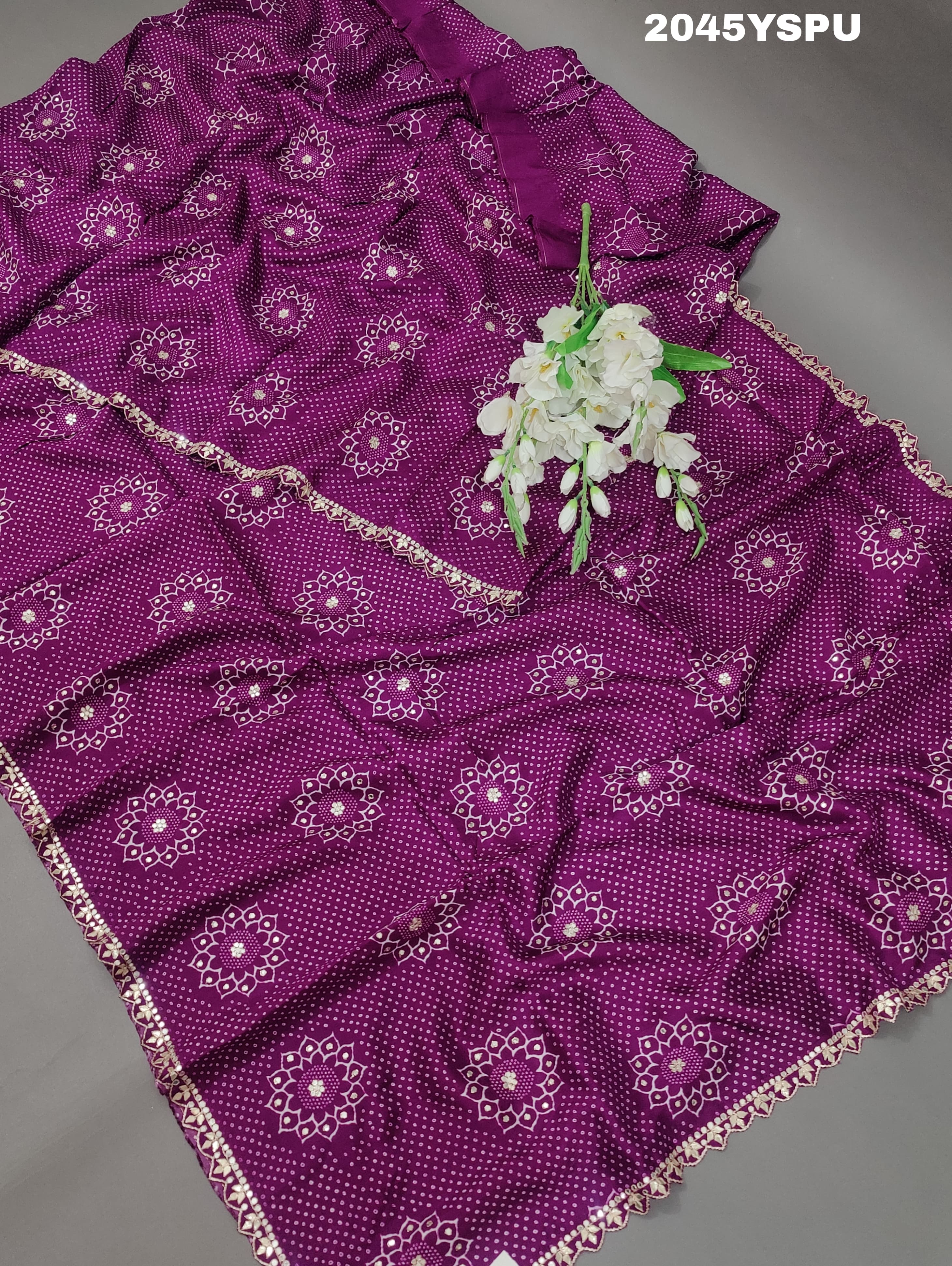  silk Piten Gota style With Aari tari Work Saree for festivals 