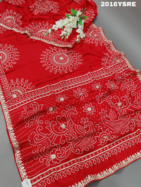 KcPc Gaji Silk Fabiana Style With Gota patti Work Saree AMT