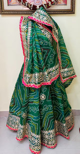 KcPc Pure Kota Doria Bandhej Gottapatti Lehenga KML