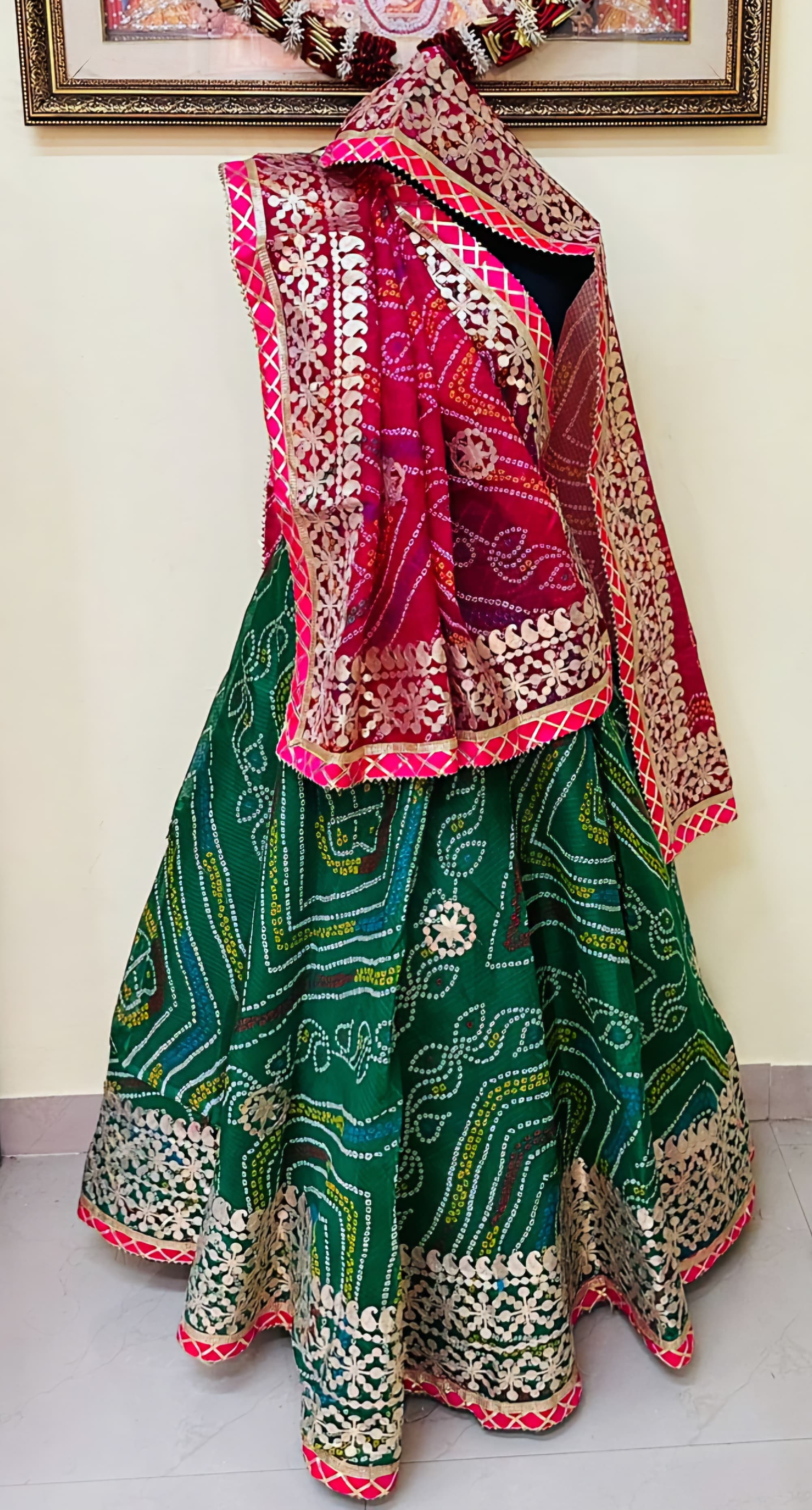 KcPc NewPure Kota Doria Bandhej Gottapatti Lehenga KML