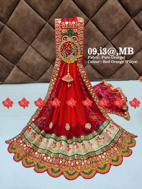 KcPc New Lounch Pure Georgette Marwardi Broach Style With Belbuti Work Piliya