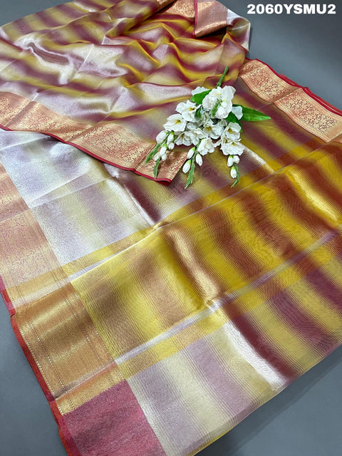 KcPc New Banarasi Silk Bollywood Style With Tissue work Saree KB