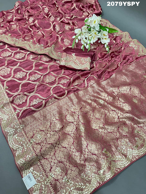 KcPc New Gaji Silk Banarasi  Style With Gota patti Work Saree PIF