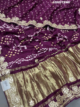  Modal Silk Gotapatti Work Saree in purple colour