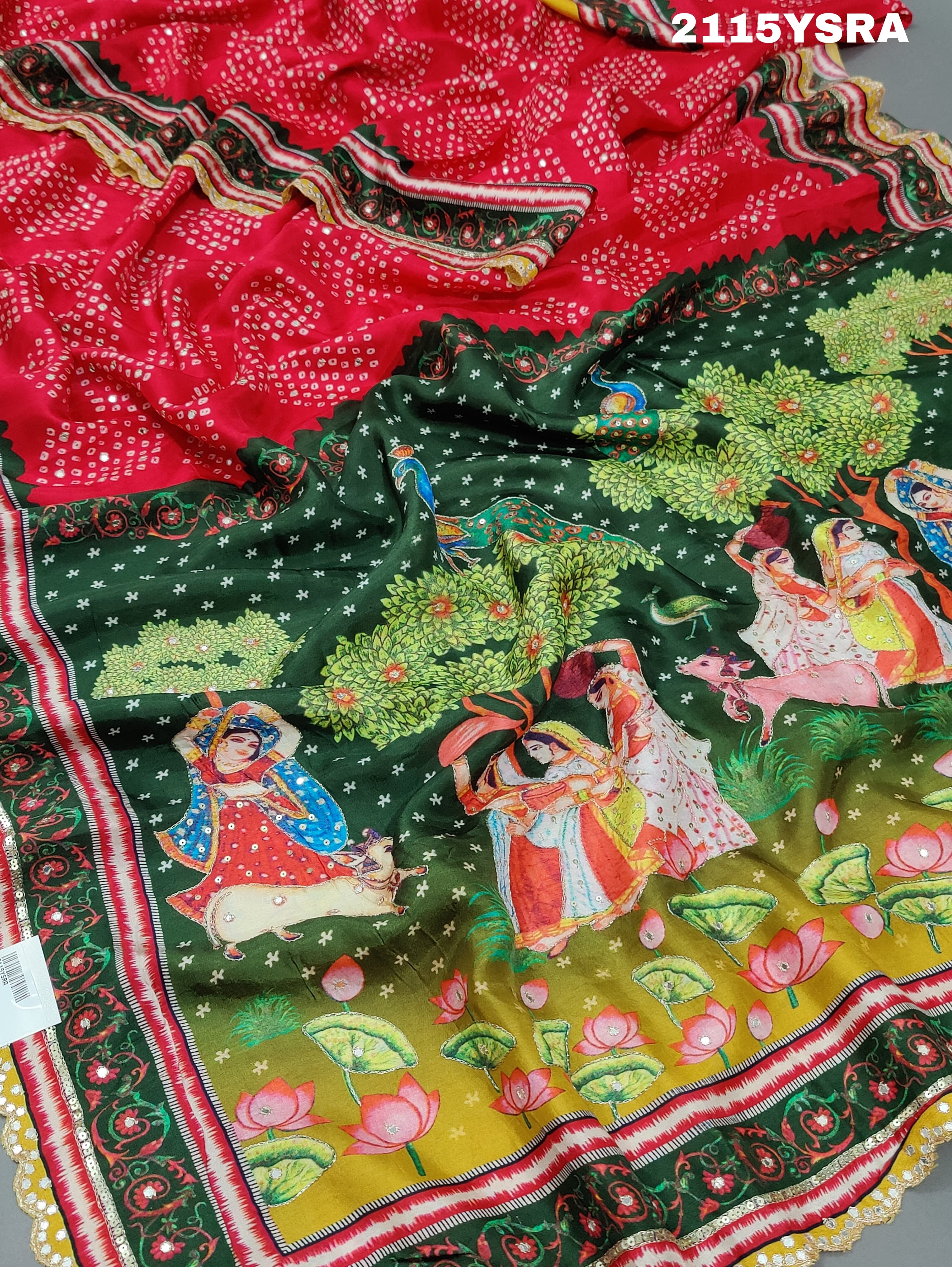 Aari tari Piten Work saree