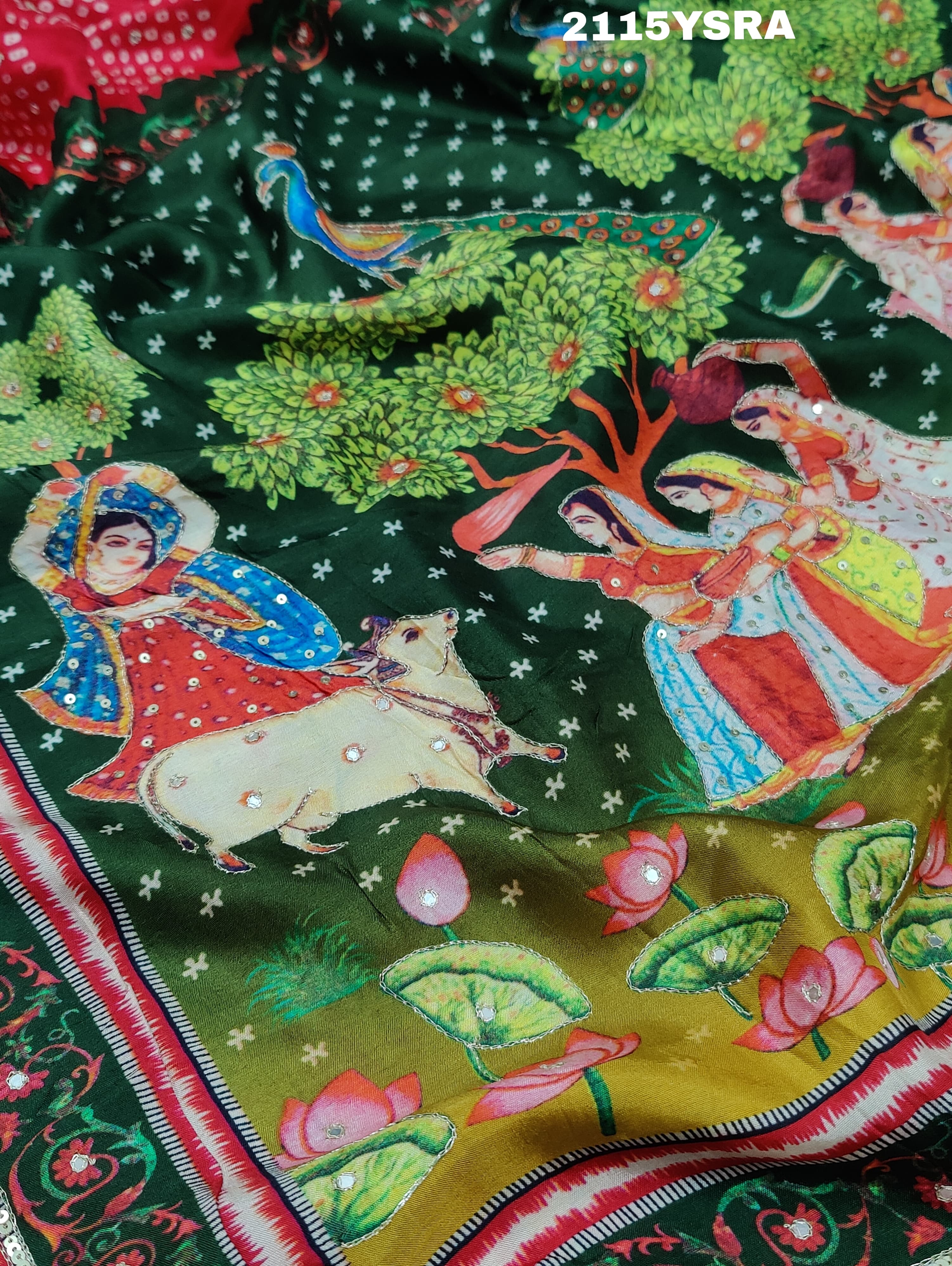 Aari tari Piten Work saree