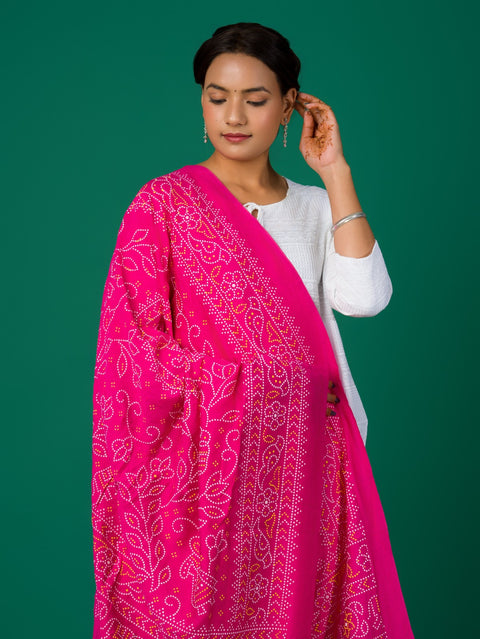 Kcpc New Cotton fabric Bandhani Style With Casual Wear Dupatta RAY