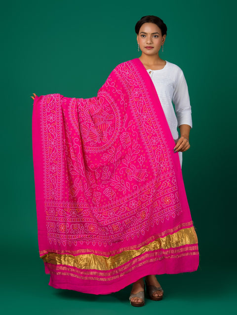 Kcpc New Cotton fabric Bandhani Style With Casual Wear Dupatta RAY