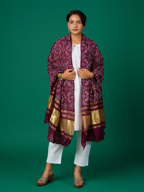 KcPc New Cotton fabric Patola style With Casual Wear Dupatta RAY