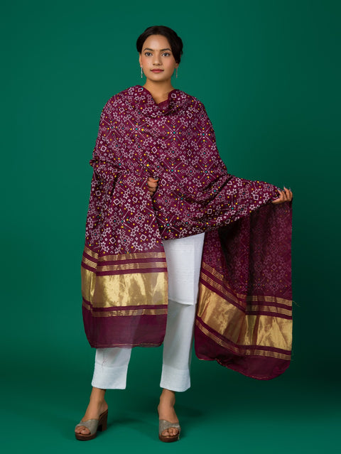KcPc New Cotton fabric Patola style With Casual Wear Dupatta RAY