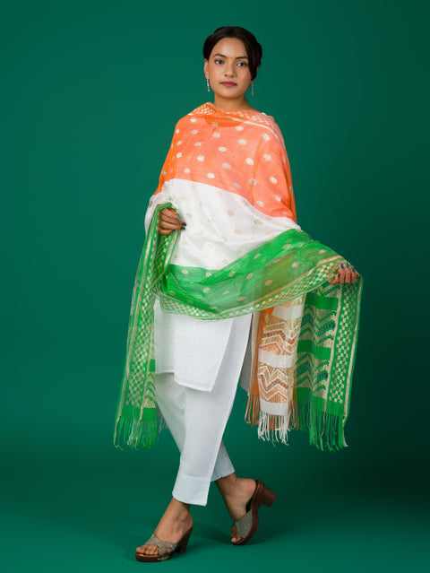 Kcpc New Russel fabric Tiranga style With Banarasi work Dupatta RAY