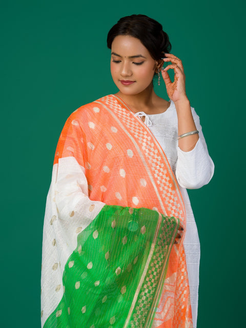 Kcpc New Russel fabric Tiranga style With Banarasi work Dupatta RAY