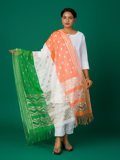 Kcpc New Russel fabric Tiranga style With Banarasi work Dupatta RAY