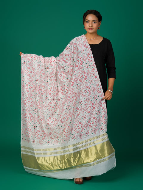 KcPc New Cotton fabric Patola style With Casual Wear Dupatta RAY
