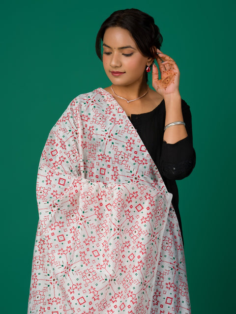 KcPc New Cotton fabric Patola style With Casual Wear Dupatta RAY