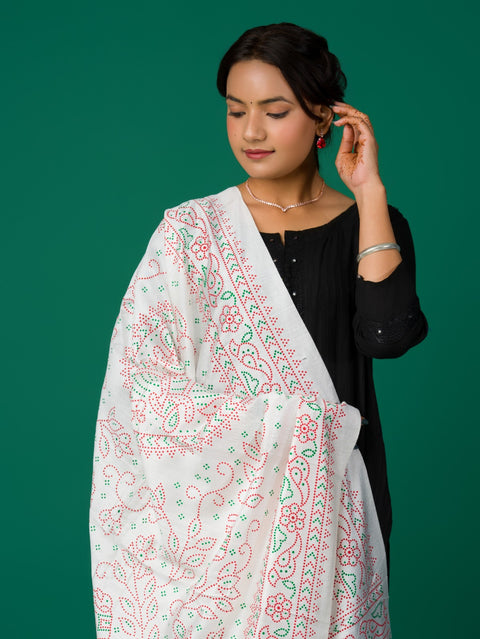 KcPc New Cotton fabric Patola style With Casual Wear Dupatta RAY