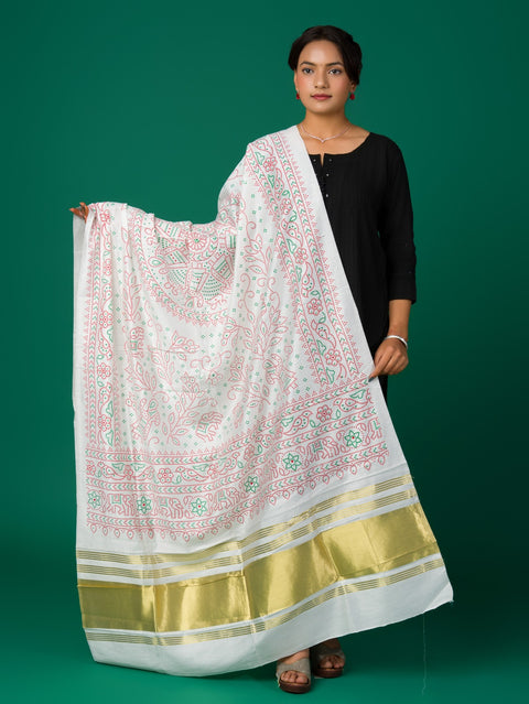 KcPc New Cotton fabric Patola style With Casual Wear Dupatta RAY