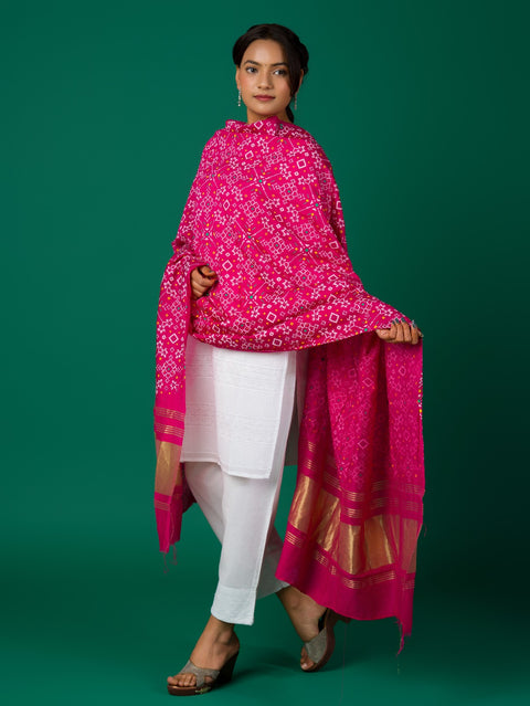 KcPc New Cotton fabric Patola style With Casual Wear Dupatta RAY