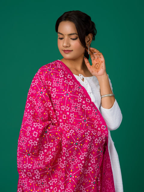 KcPc New Cotton fabric Patola style With Casual Wear Dupatta RAY