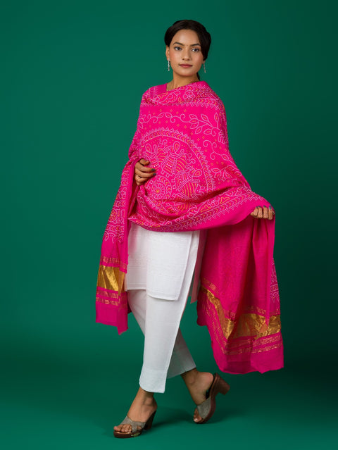 Kcpc New Cotton fabric Bandhani Style With Casual Wear Dupatta RAY