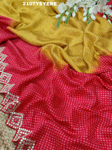  Modal silk Bandhani With Zardoji Gotapatti Work Saree